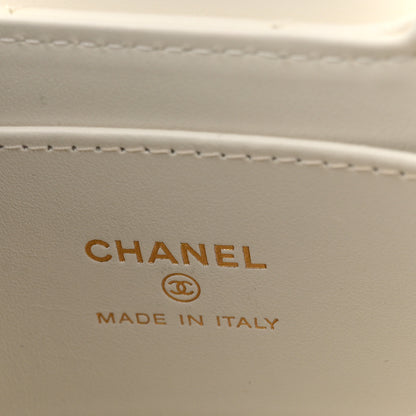 Chanel Shiny Aged Calfskin Quilted Mini Nano Kelly Shopper Beige White 6 of 11