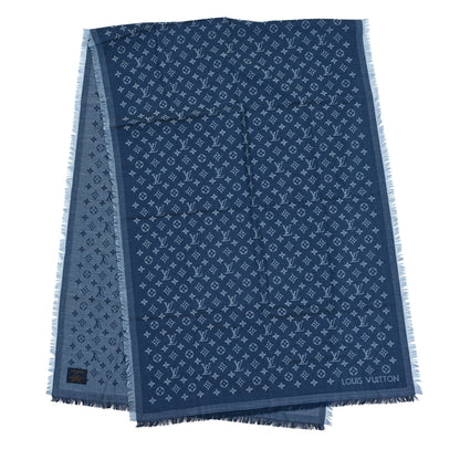 Louis Vuitton Cotton Monogram Essential Stole Blue 2 of 3