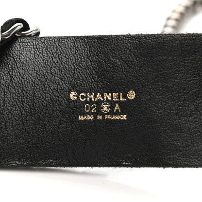 Chanel Wool Bow Chain Belt 95 38 Dark Blue 3 of 7