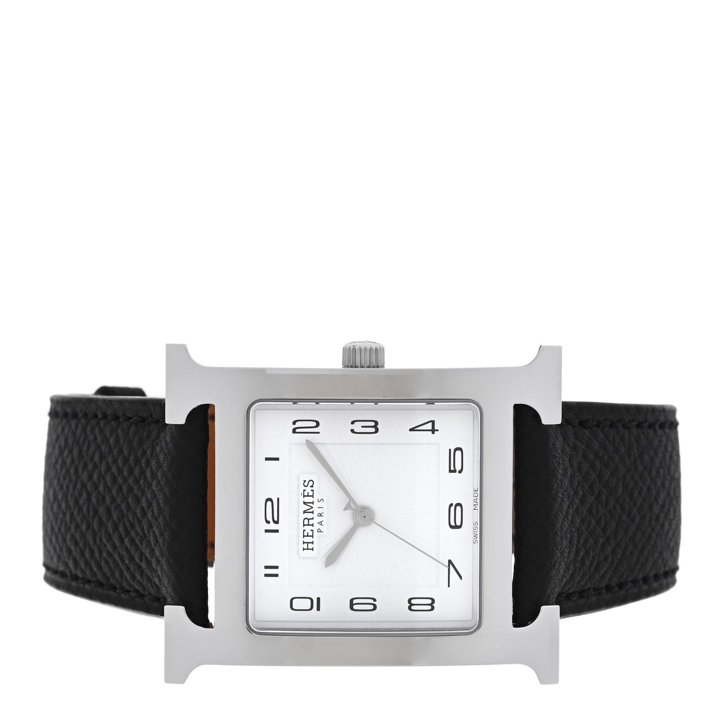 Stainless Steel Epsom 30.5mm Heure H Hour Quartz Watch Noir