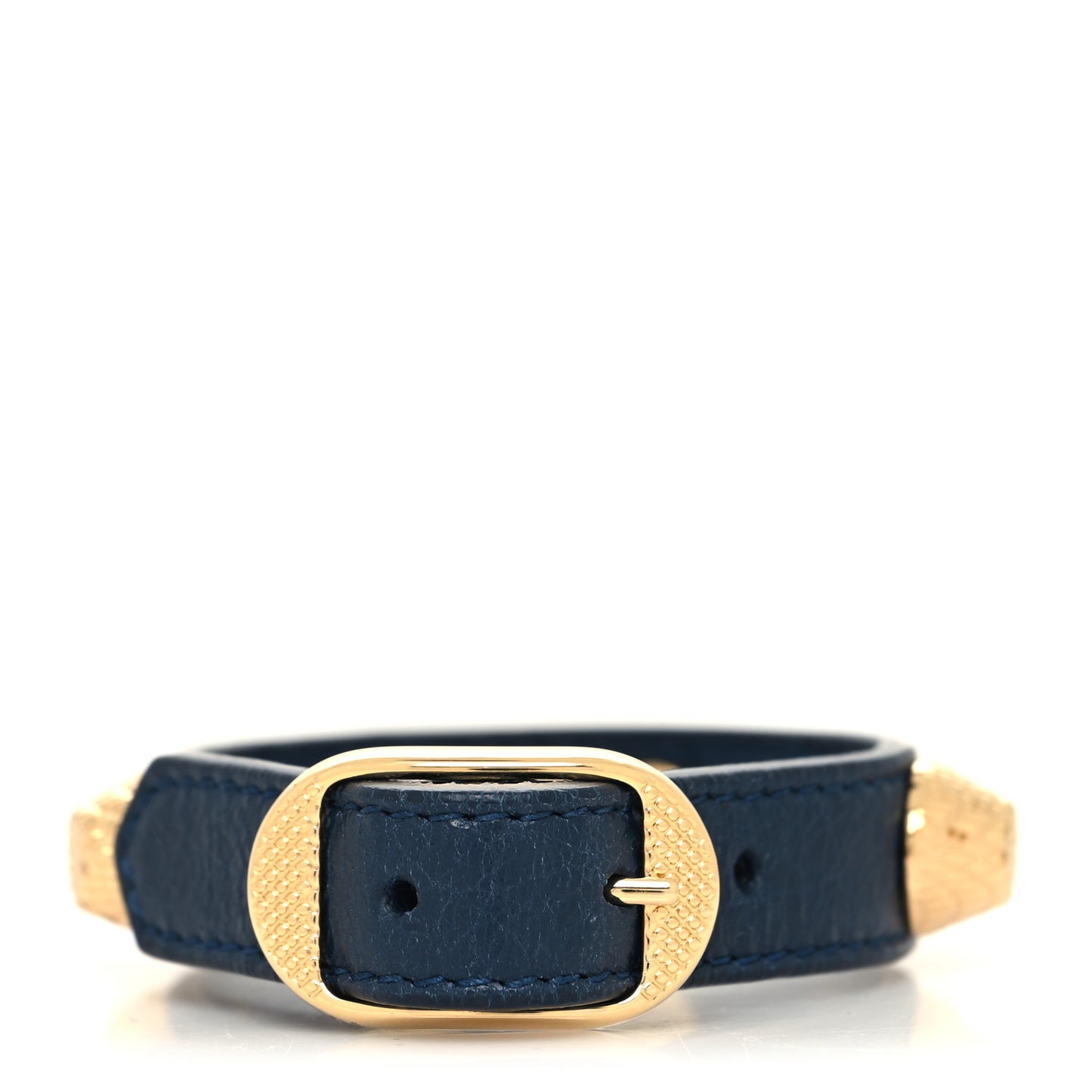 Agneau Giant 12 Gold Hardware Stud Bracelet M Bleu Obscur