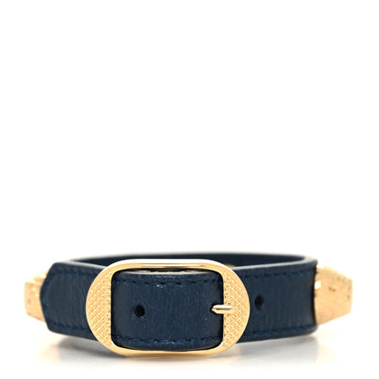 Balenciaga Agneau Giant 12 Gold Hardware Stud Bracelet M Bleu Obscur 3 of 6