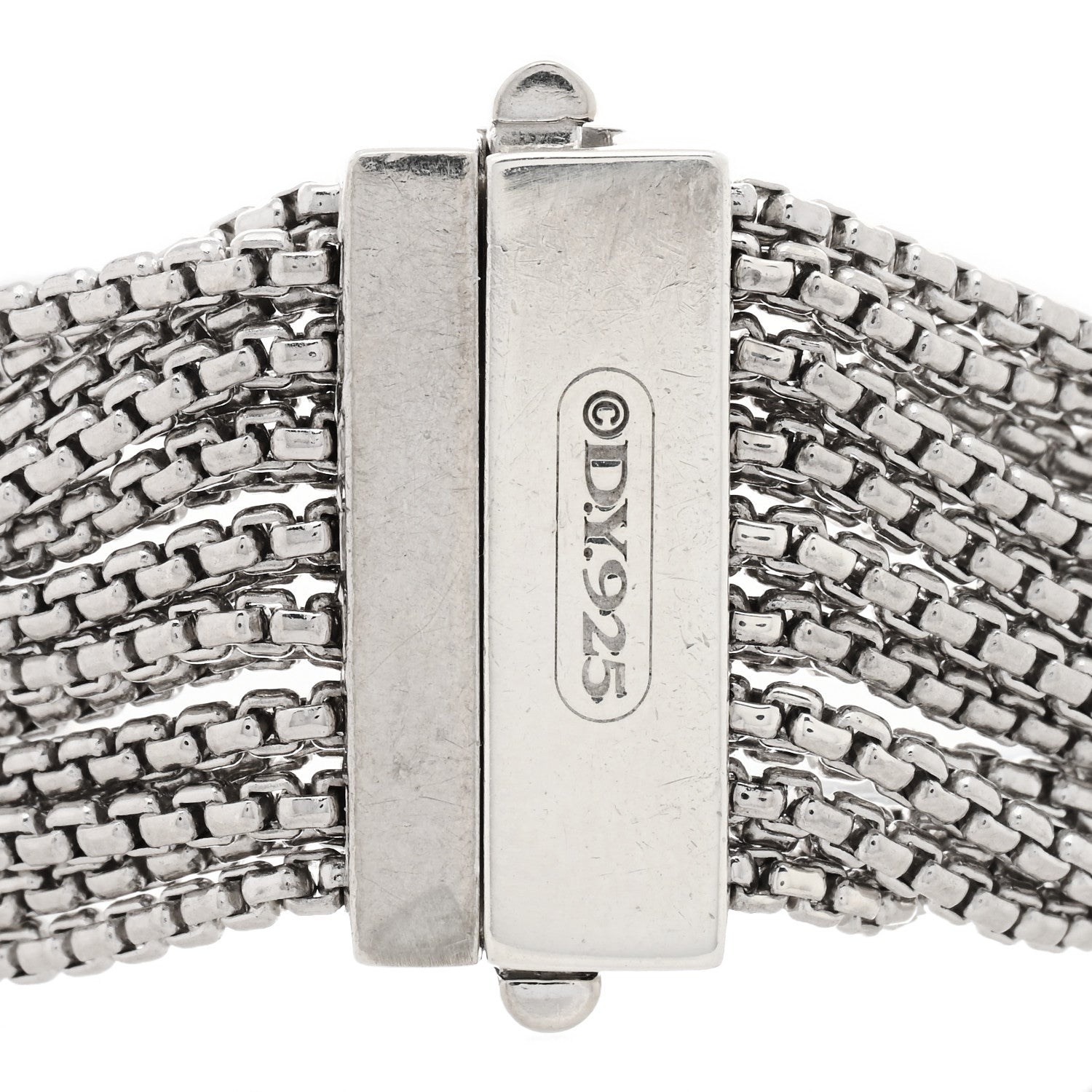 David Yurman Sterling Silver Pearl Sixteen-Row Chain Bracelet 3 of 3