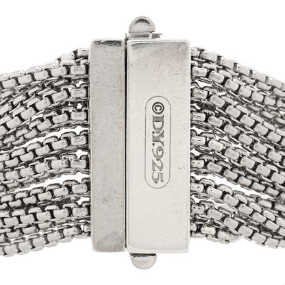 David Yurman Sterling Silver Pearl Sixteen-Row Chain Bracelet 3 of 3