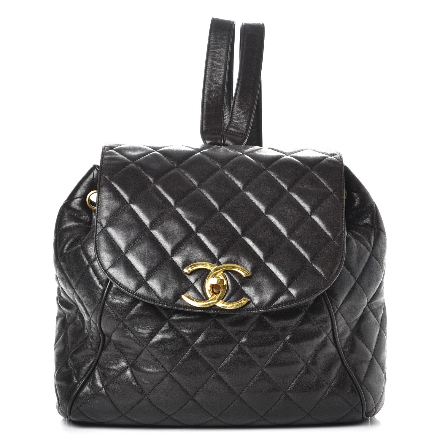 Chanel Lambskin Quilted Drawstring Backpack Black 1 of 7