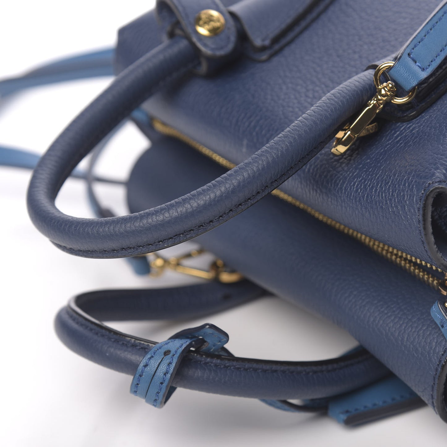Grained Calfskin Mini Milla Tote Navy
