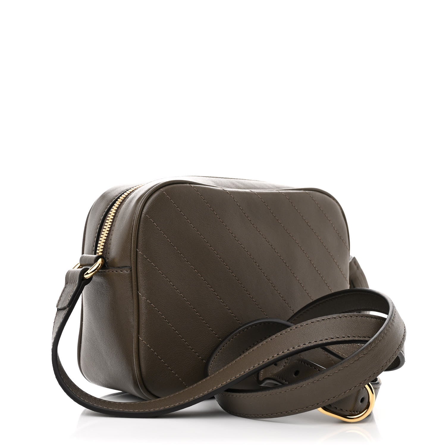 Gucci Sakai Be Green Calfskin Diagonal Stitched Small Blondie Shoulder Bag Craclet Brown 3 of 10