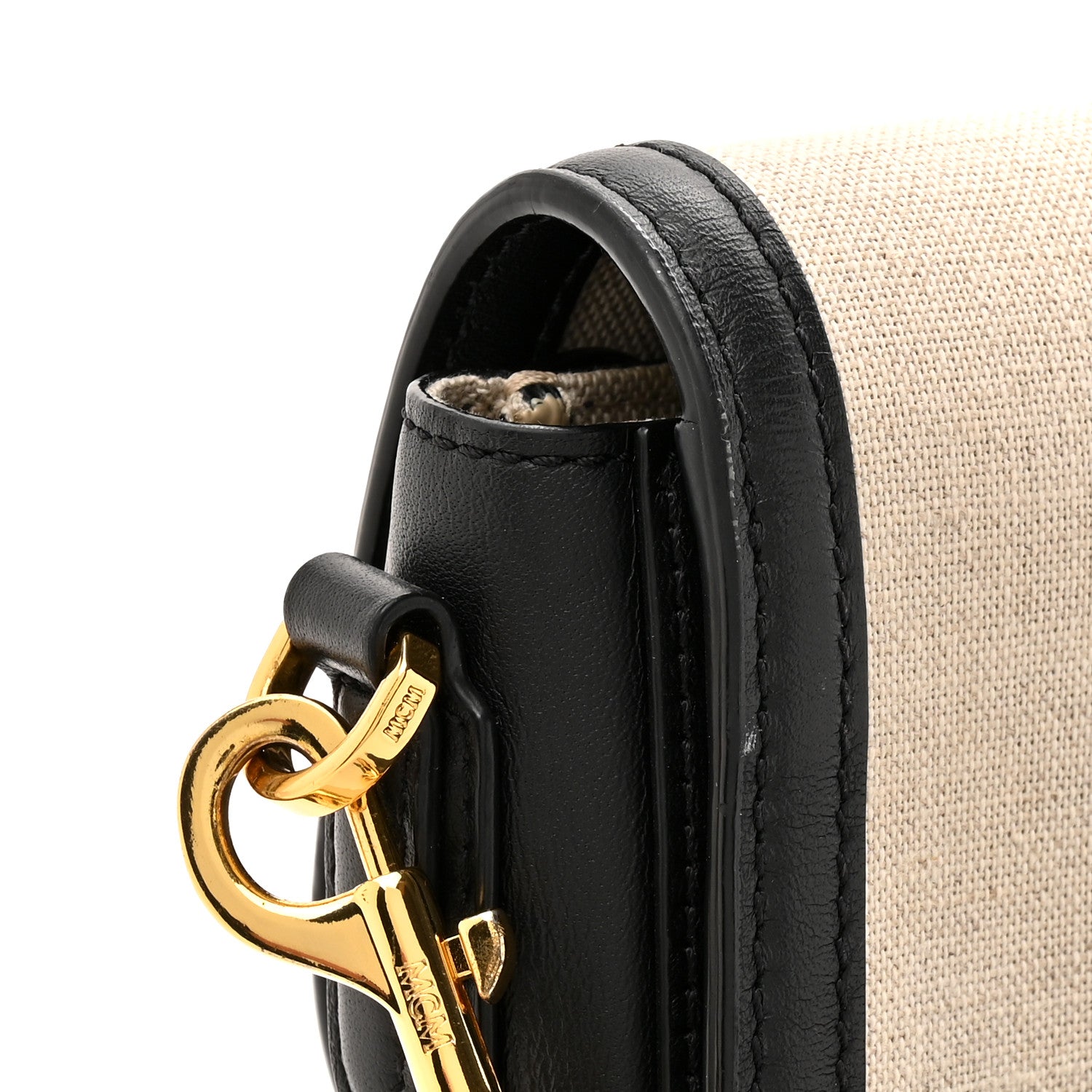 MCM Calfskin Linen Small Travia Crossbody Black 12 of 12