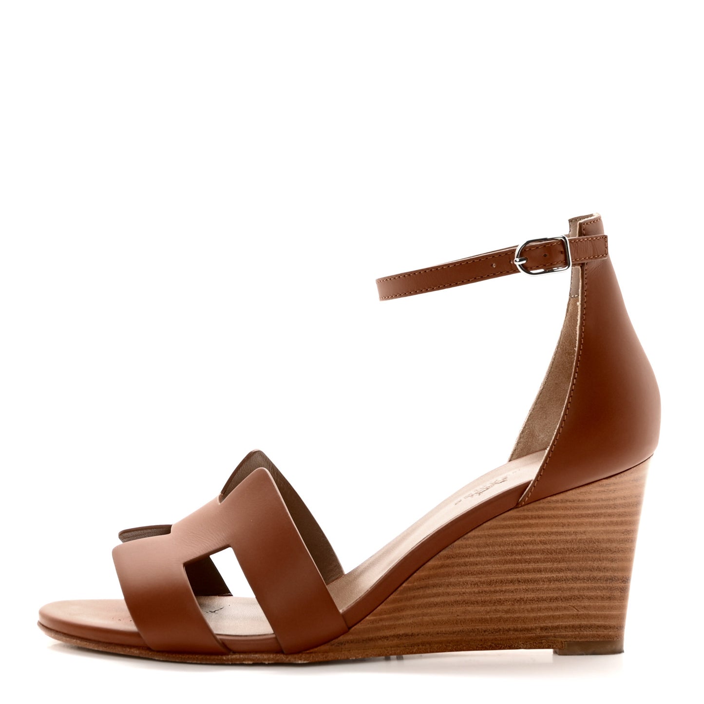 Calfskin Legend Wedge Sandals 38.5 Gold