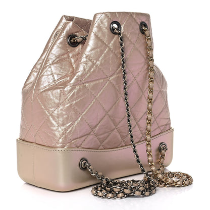 Chanel Iridescent Lambskin Calfskin Small Quilted Gabrielle Backpack Light Pink 3 of 11
