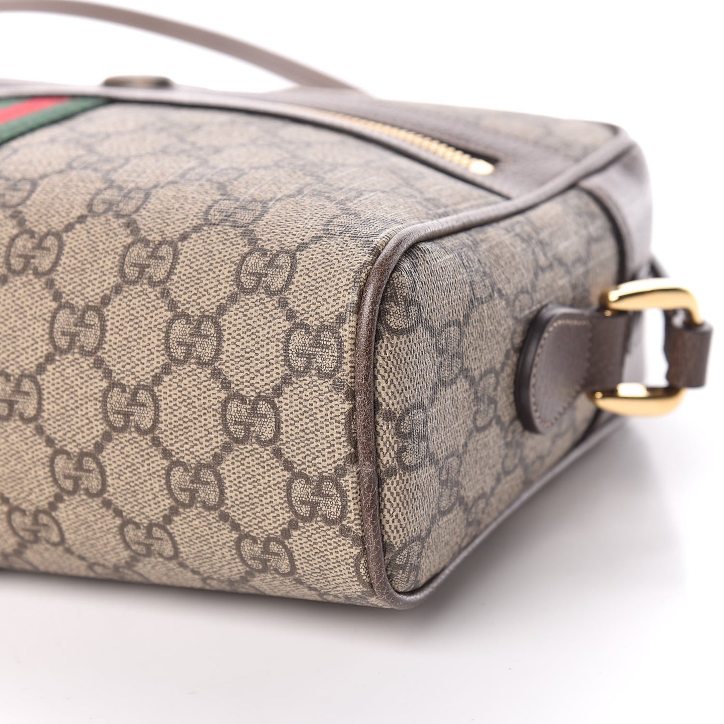 GG Supreme Monogram Web Small Ophidia Shoulder Bag Brown