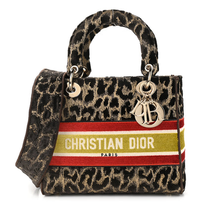 Christian Dior Velvet Mizza Embroidered Medium Lady D-Lite Beige Multicolor 1 of 9