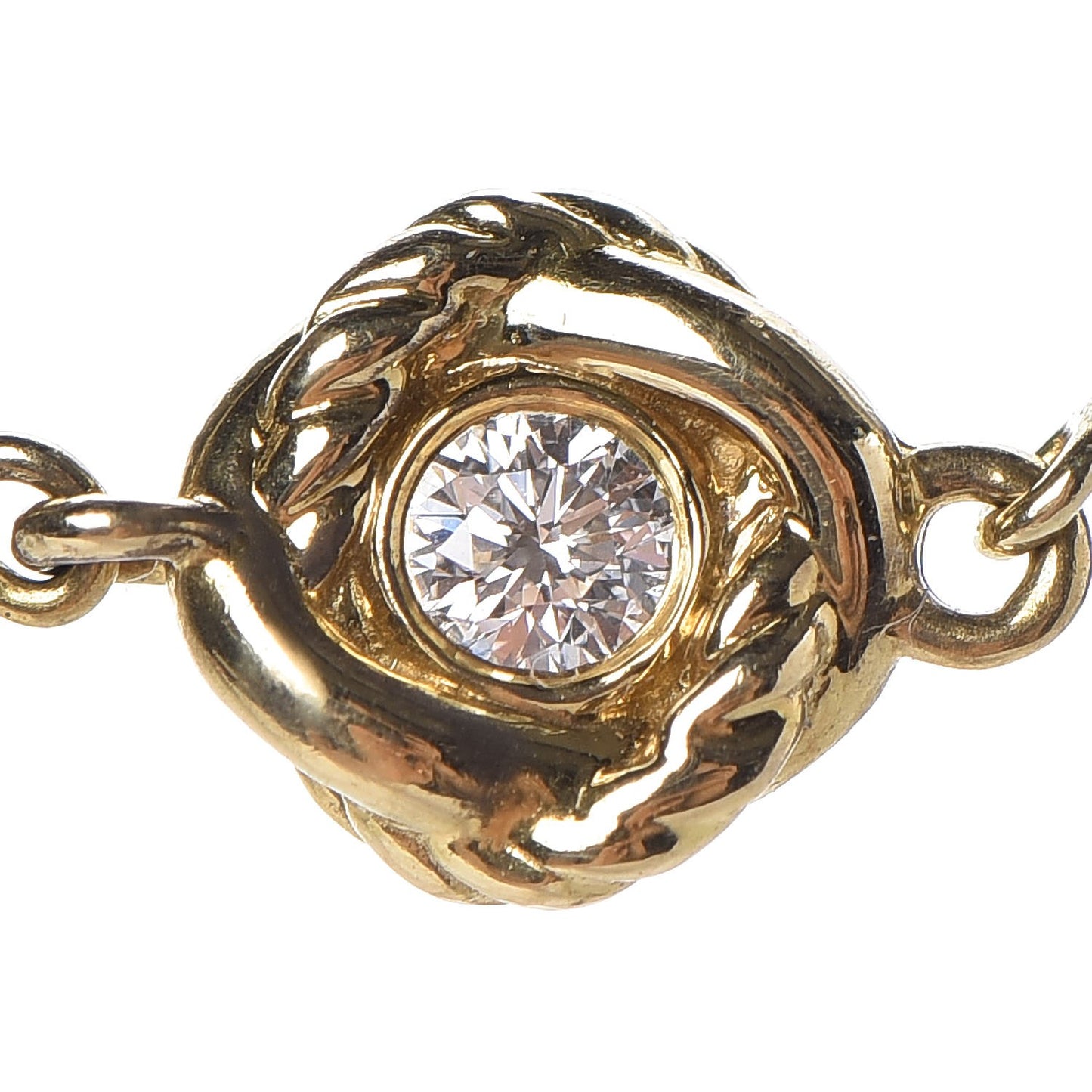 18K Yellow Gold Diamond Infinity Necklace