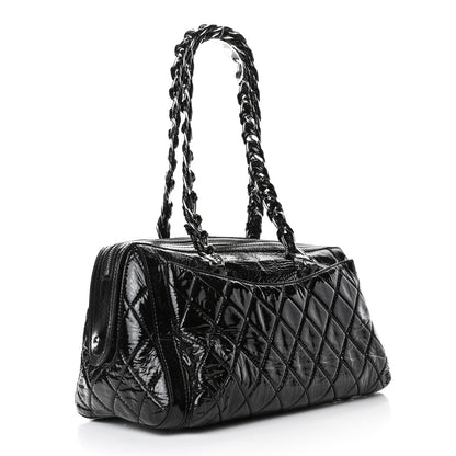 Chanel Patent Quilted Day Glo Flap Bag Black 2 of 4
