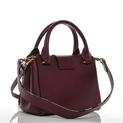 Burberry Soft Grain Calfskin Small Buckle Tote Dark Plum 3 of 7