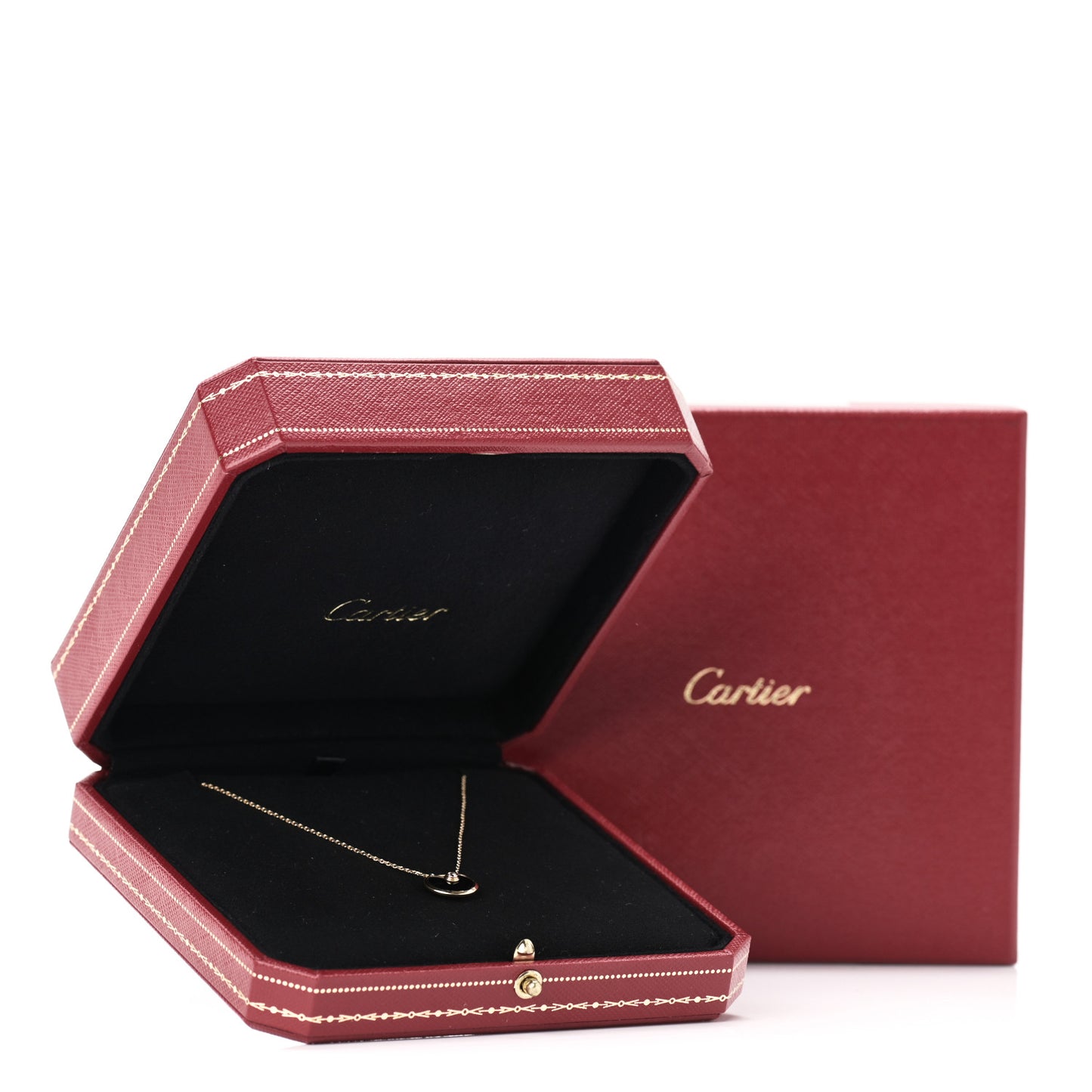 18K Pink Gold Diamond Black Onyx XS Amulette de Cartier Pendant Necklace
