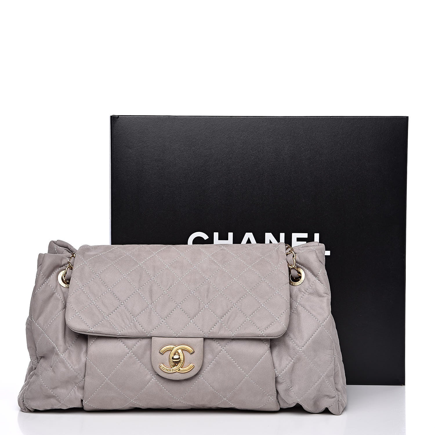 Chanel Iridescent Calfskin Large Chic Quilt Flap Gris 13 of 13