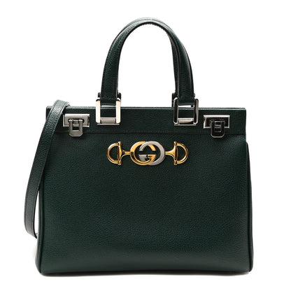 Gucci Grainy Calfskin Small Zumi Top Handle Bag Vintage Green 1 of 10