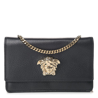 Versace Grained Calfskin Medusa Evening Clutch Bag Black 1 of 6