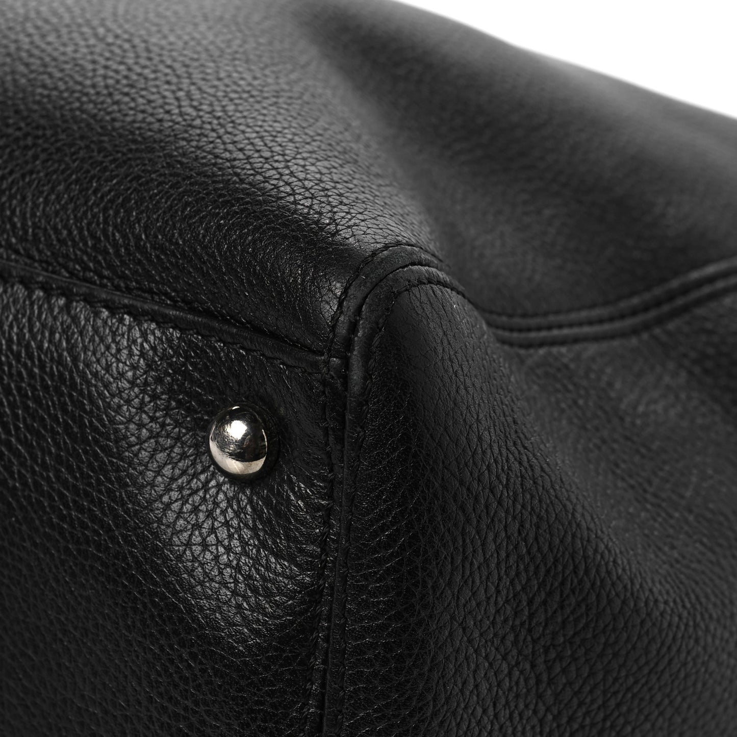 Calfskin Cerf Executive Shopper Tote Black