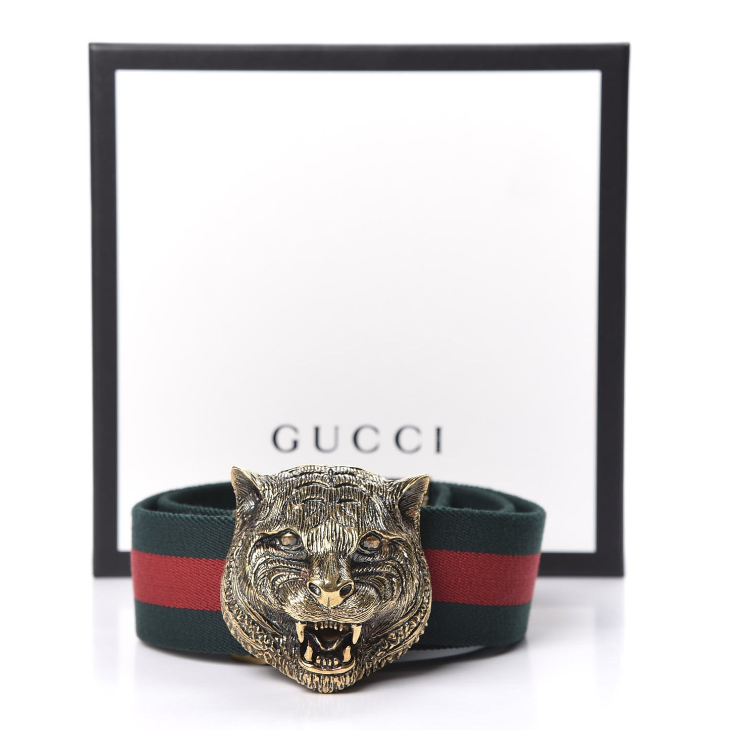 Web Feline Buckle Belt 85 34 Green Red