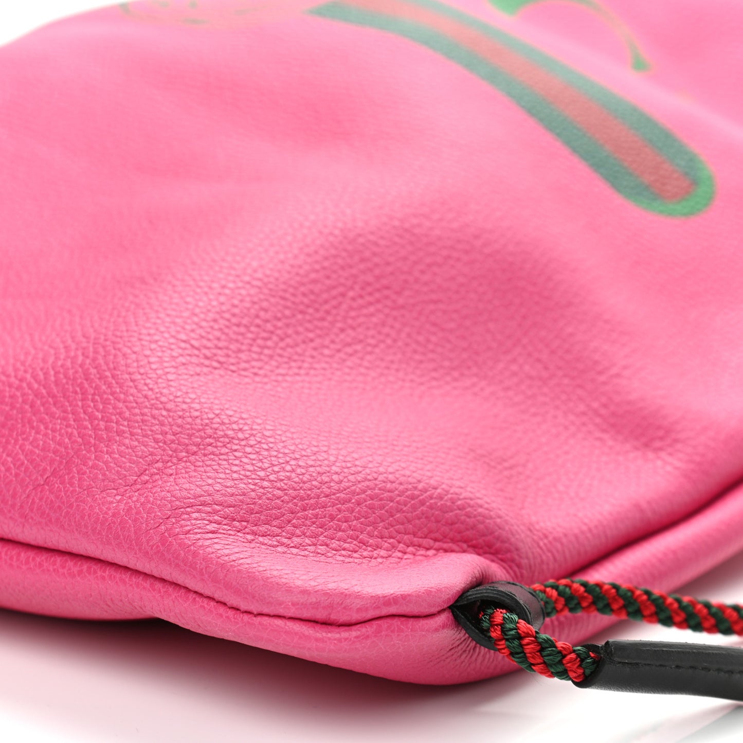 Grained Calfskin Logo Drawstring Backpack Box Pink Green Black