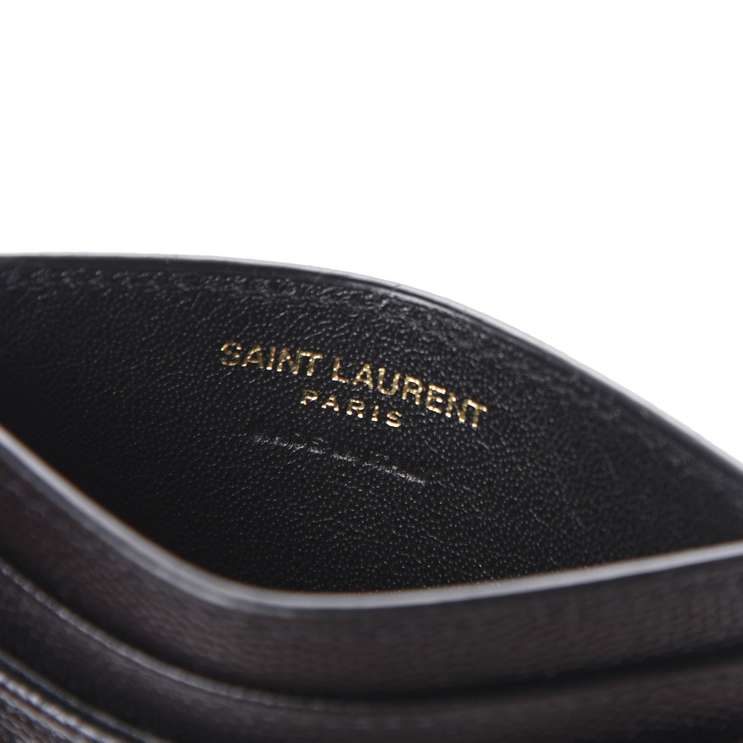 Saint Laurent Grain De Poudre Matelasse Chevron Monogram Credit Card Case Black 6 of 8