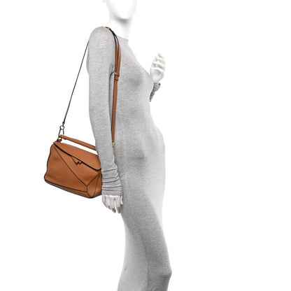Loewe Grained Calfskin Small Puzzle Bag Tan 2 of 9