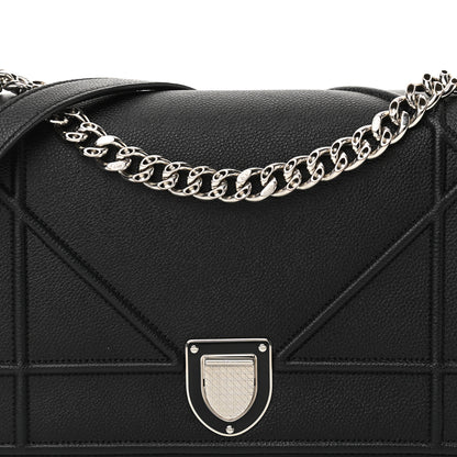 Christian Dior Grained Calfskin Medium Diorama Flap Bag Black 8 of 13