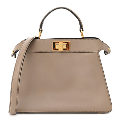 Fendi Vitello Seta Shiny Nappa Plexiglass Bi-Color Small Peekaboo I SEE U Satchel Tartaruga Black 1 of 10