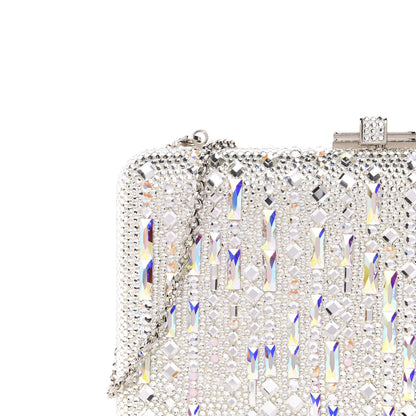 Judith Leiber Crystal Embellished Slim Slide Minaudiere Clutch Silver 12 of 12