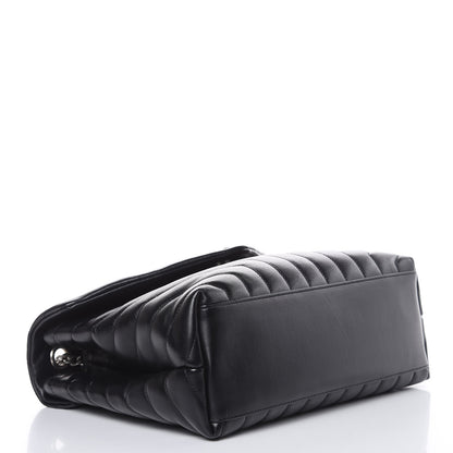 Saint Laurent Calfskin Y Quilted Monogram Medium Loulou Chain Satchel Black 4 of 11