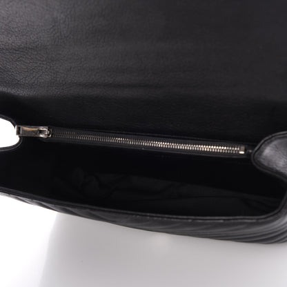 Saint Laurent Sheepskin Matelasse Chevron Monogram Large College Satchel Black 5 of 9