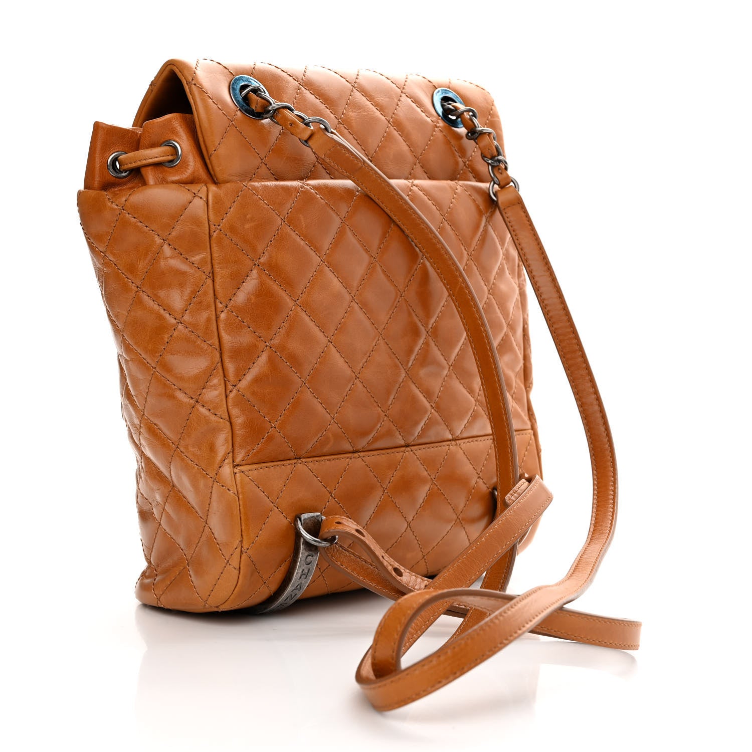 Chanel Glazed Calfskin Quilted Small Salzburg Mountain Backpack Brown 3 of 13