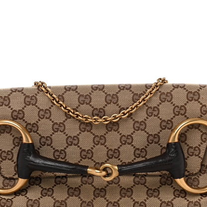 Gucci Monogram Horsebit Clutch Dark Brown 8 of 11