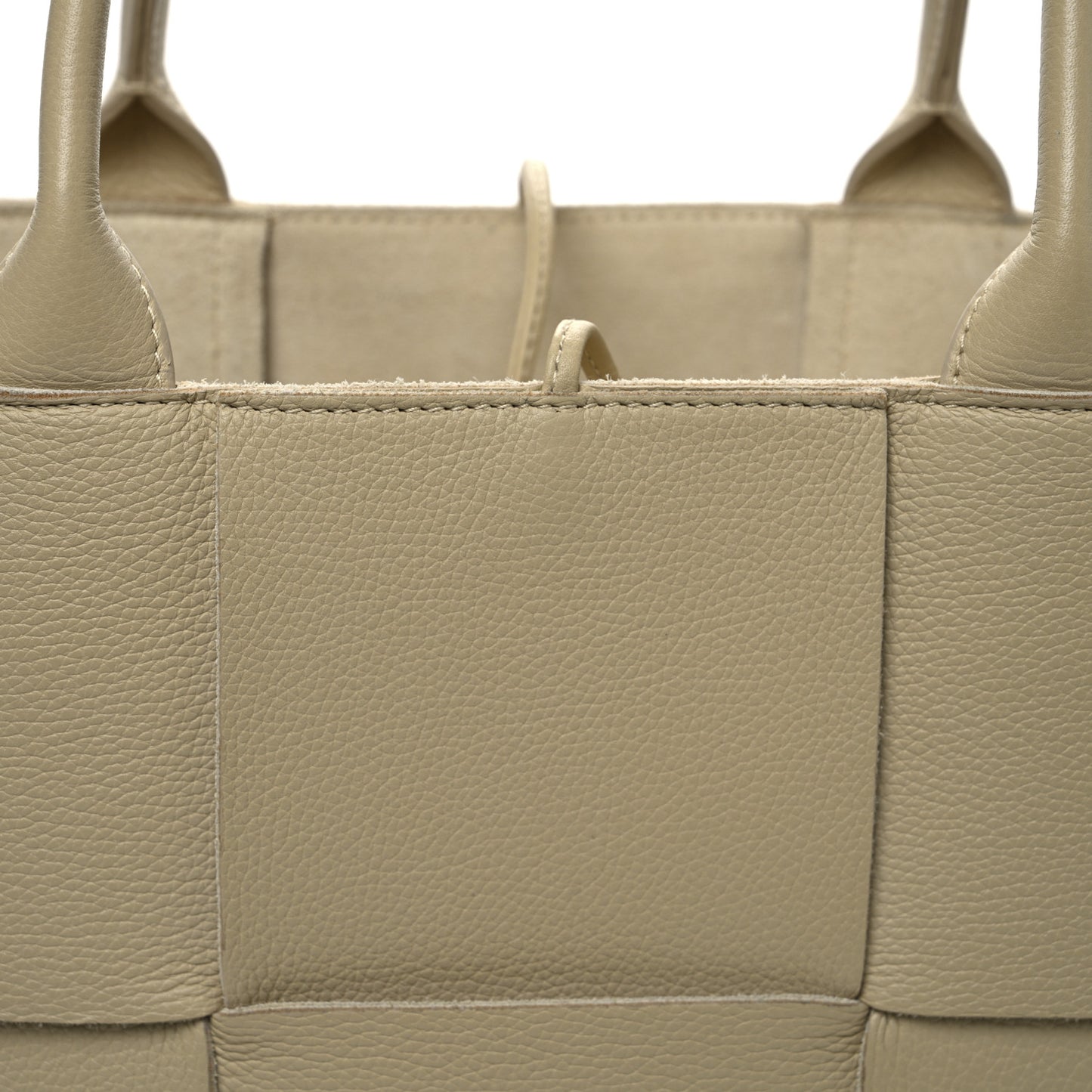 Grained Calfskin Intrecciato Medium Arco Tote Porridge