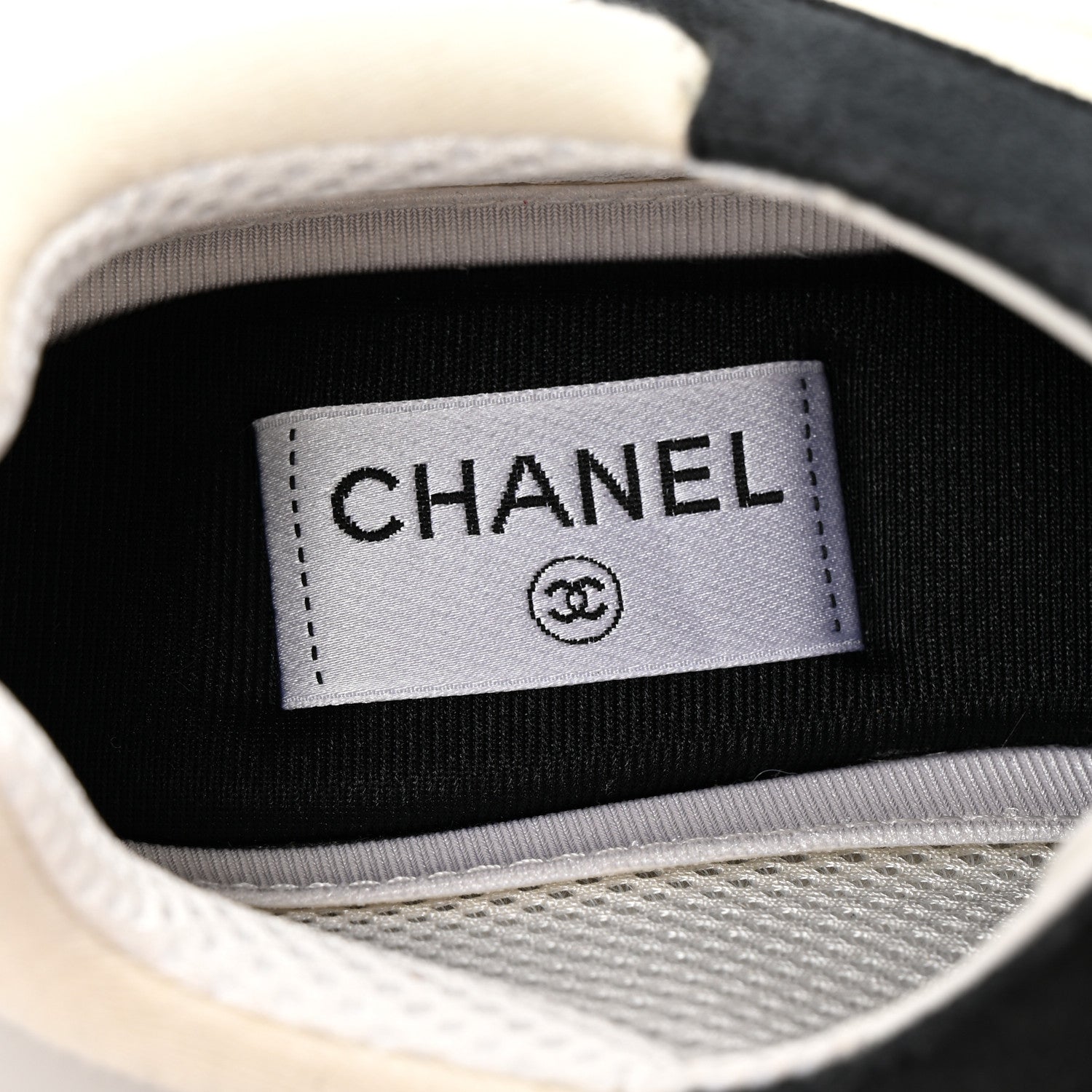 Chanel Suede Calfskin Fabric CC Sneakers 39 Dark Grey 7 of 8
