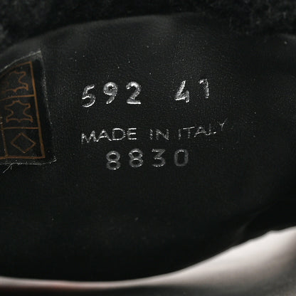 Prada Shearling Metal Triangle Logo Lug Sole 20mm Slide Sandals 41 Black 8 of 9