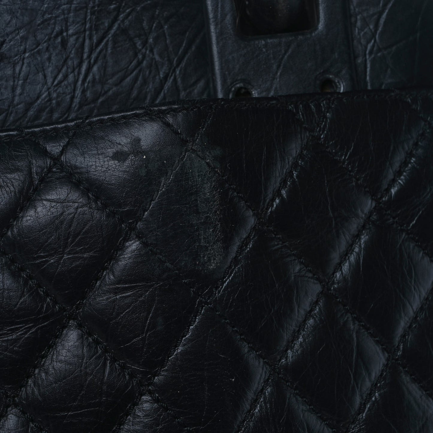 Aged Calfskin Quilted Case Trolley Black