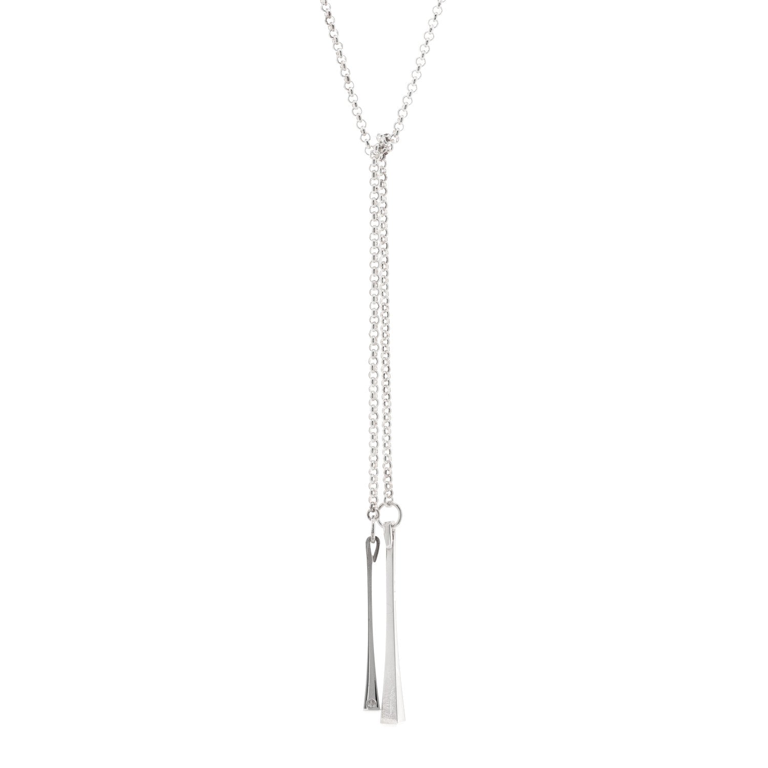 Hermes Sterling Silver Clou de Forge Lariat Necklace 1 of 5