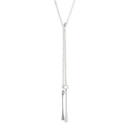 Hermes Sterling Silver Clou de Forge Lariat Necklace 1 of 5