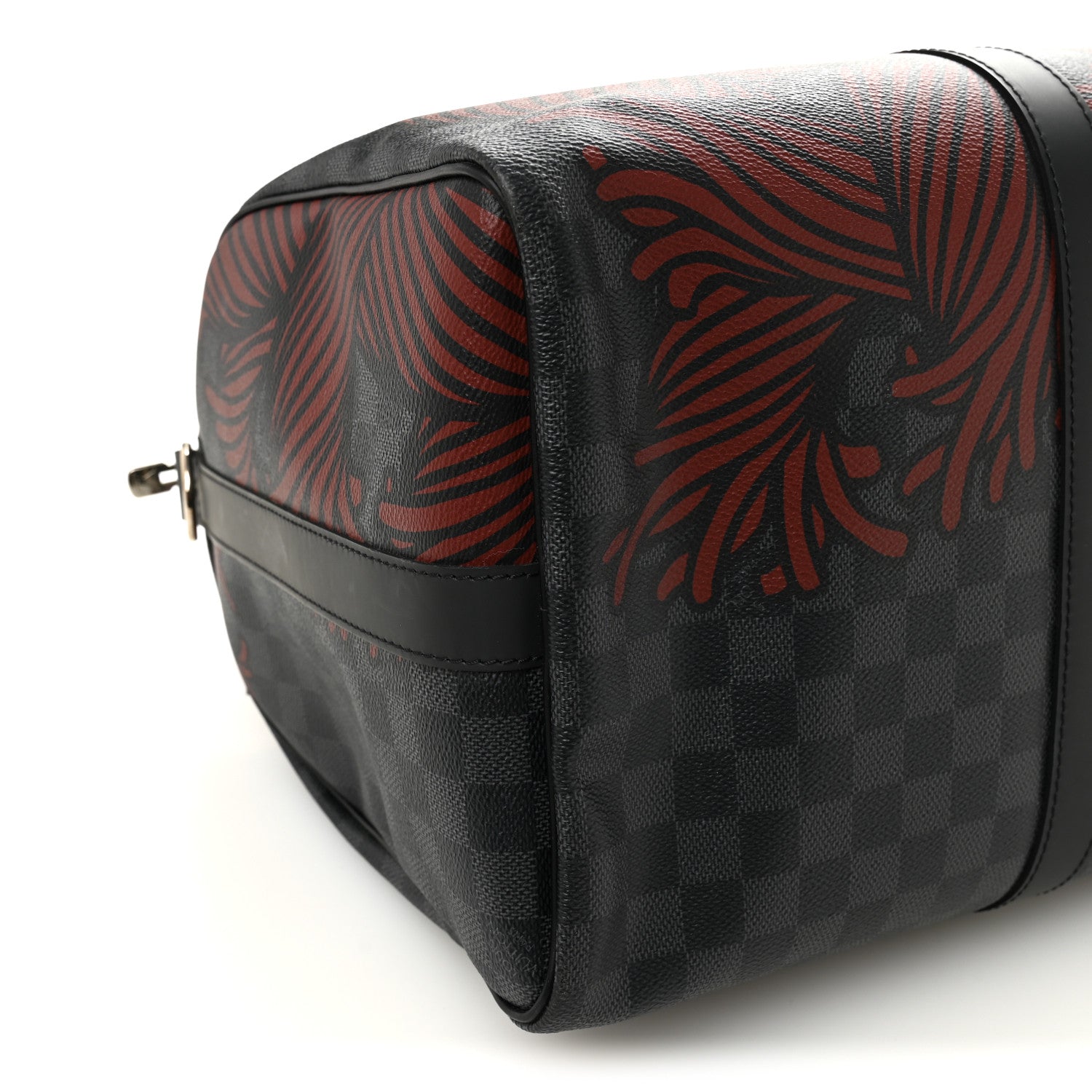 Louis Vuitton Damier Graphite Rope Keepall Bandouliere 45 Red 7 of 10