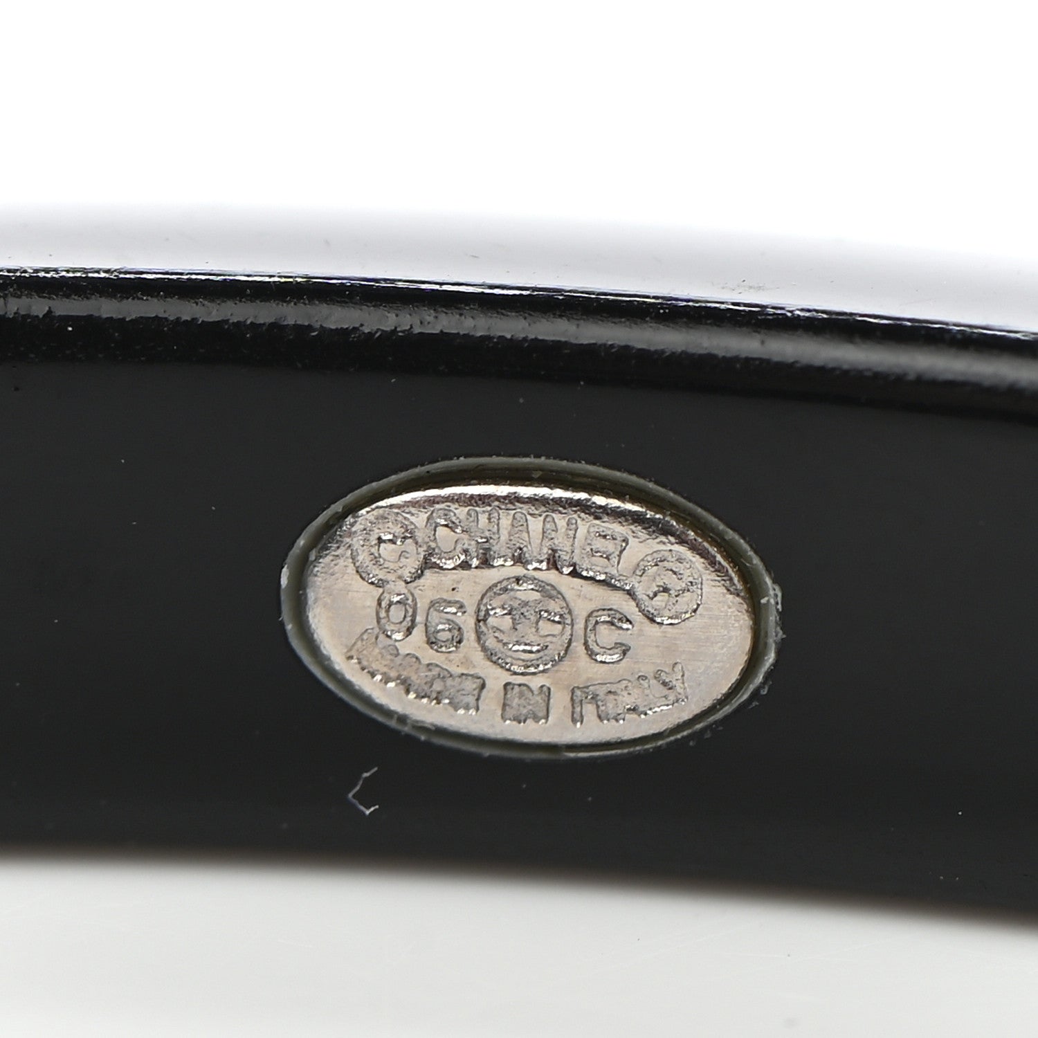 Chanel Resin Floral CC Bangle Black 4 of 4