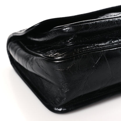 Saint Laurent Crinkled Calfskin Matelasse Monogram Baby Niki Chain Satchel Black 7 of 8