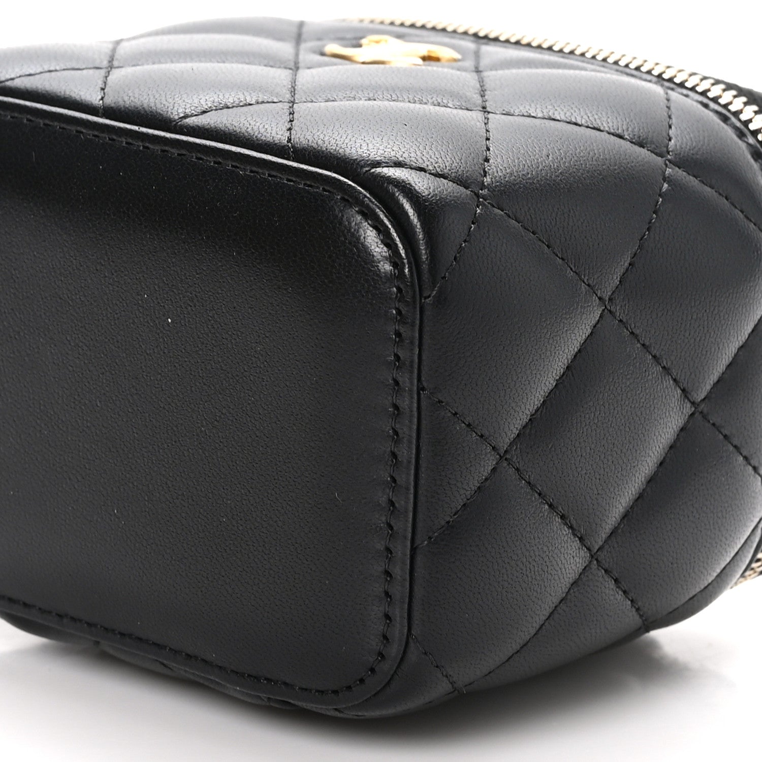 Chanel Lambskin Quilted Mini Pearl Crush Vanity Case With Chain Black 11 of 12