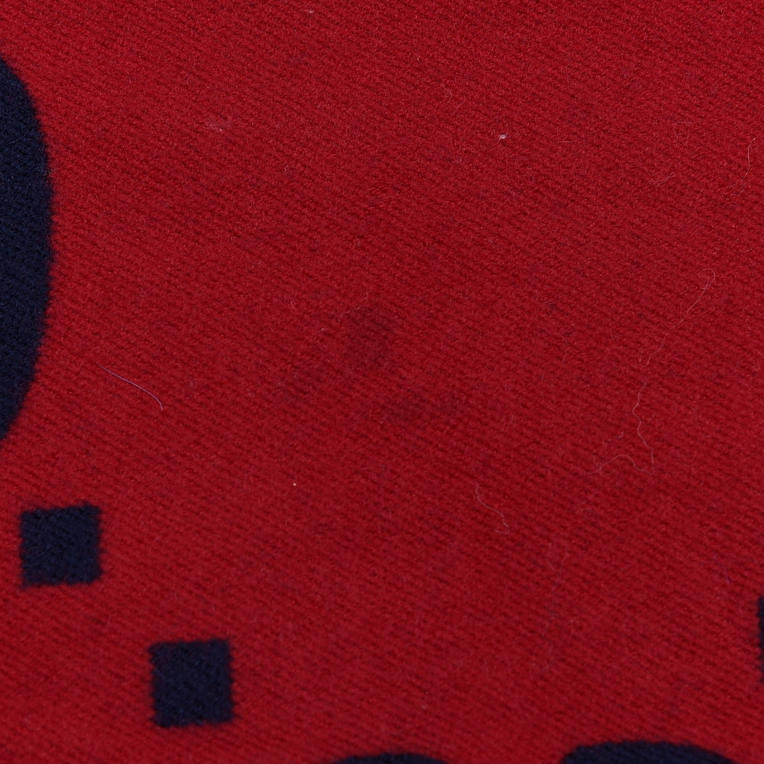 Gucci Wool Silk Monogram Jumbo GG Freedom Scarf Midnight Blue Red 5 of 5