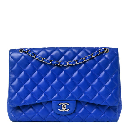 Chanel Lambskin Quilted Maxi Single Flap Blue 1 of 20