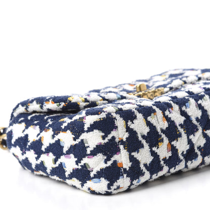 Chanel Tweed Quilted Medium 19 Flap Ecru Navy Blue Multicolor 6 of 10