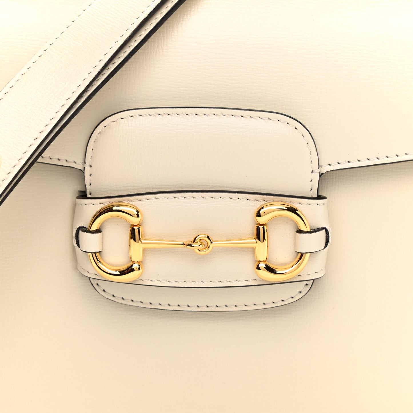 Azalea Calfskin Horsebit 1955 Shoulder Bag Mystic White