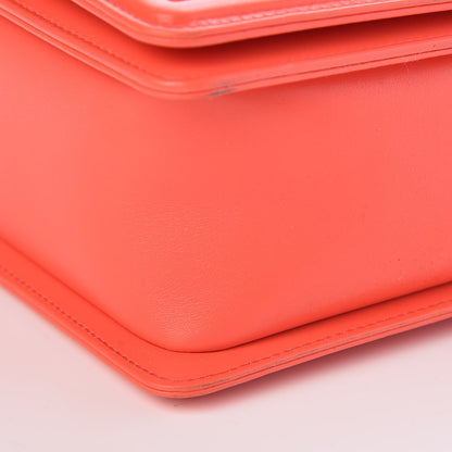 Chanel Calfskin Chevron Quilted New Medium Boy Flap Coral 9 of 13